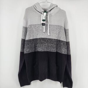 Commerce Men's‎ Black Large Gradient Stripe Hoodie NWT
